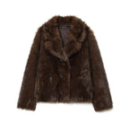 Women's Double-sided Artificial Fur Effect Jacket Coat