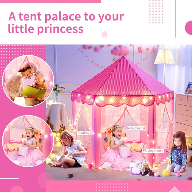 Princess Playhouse Tent With Star Lights Folding Tent
