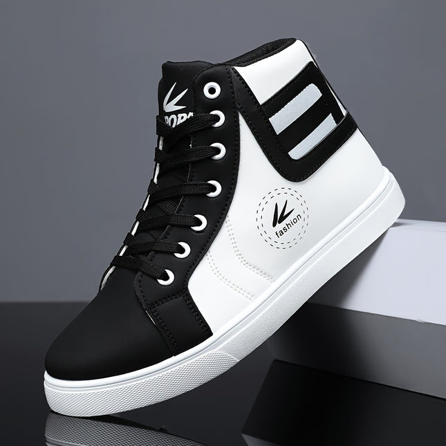 Men's High-Top Skateboarding Sneakers Lace-Up Closure