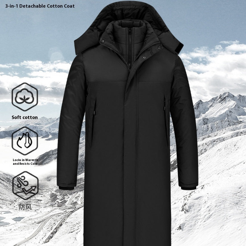 Outdoor Keep Warm Cotton Thick Windproof Waterproof Long Shell Jacket