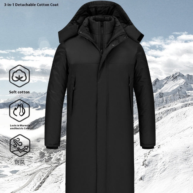 Outdoor Keep Warm Cotton Thick Windproof Waterproof Long Shell Jacket Hover Image