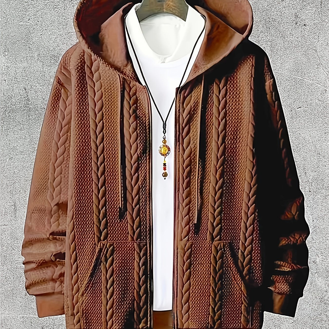 Men's Plus-sized Casual Hooded Sweater