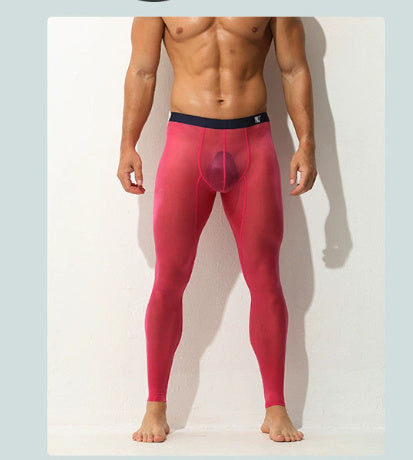 Men's Ultra-Thin Sexy Ice Silk Leggings