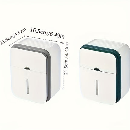 Double Layer Bathroom Tissue Holder Wall Mounted Drawer Box