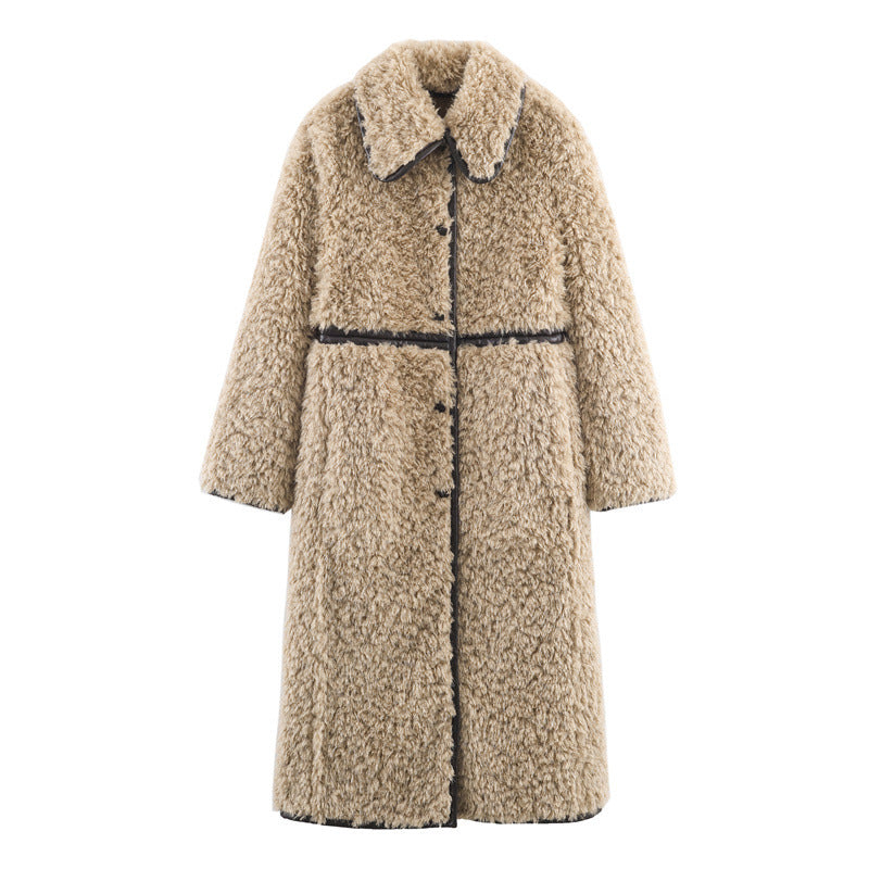 Women's Elegant Fleece Long Overcoat Outerwear