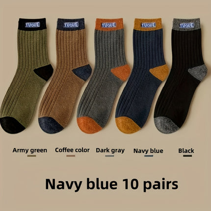 10 Pairs Men Women Mid Calf Socks All Season Breathable