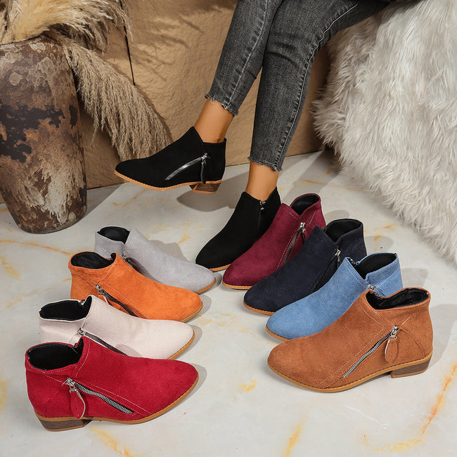 Suede European And American Style Women's Ankle Boots Hover Image