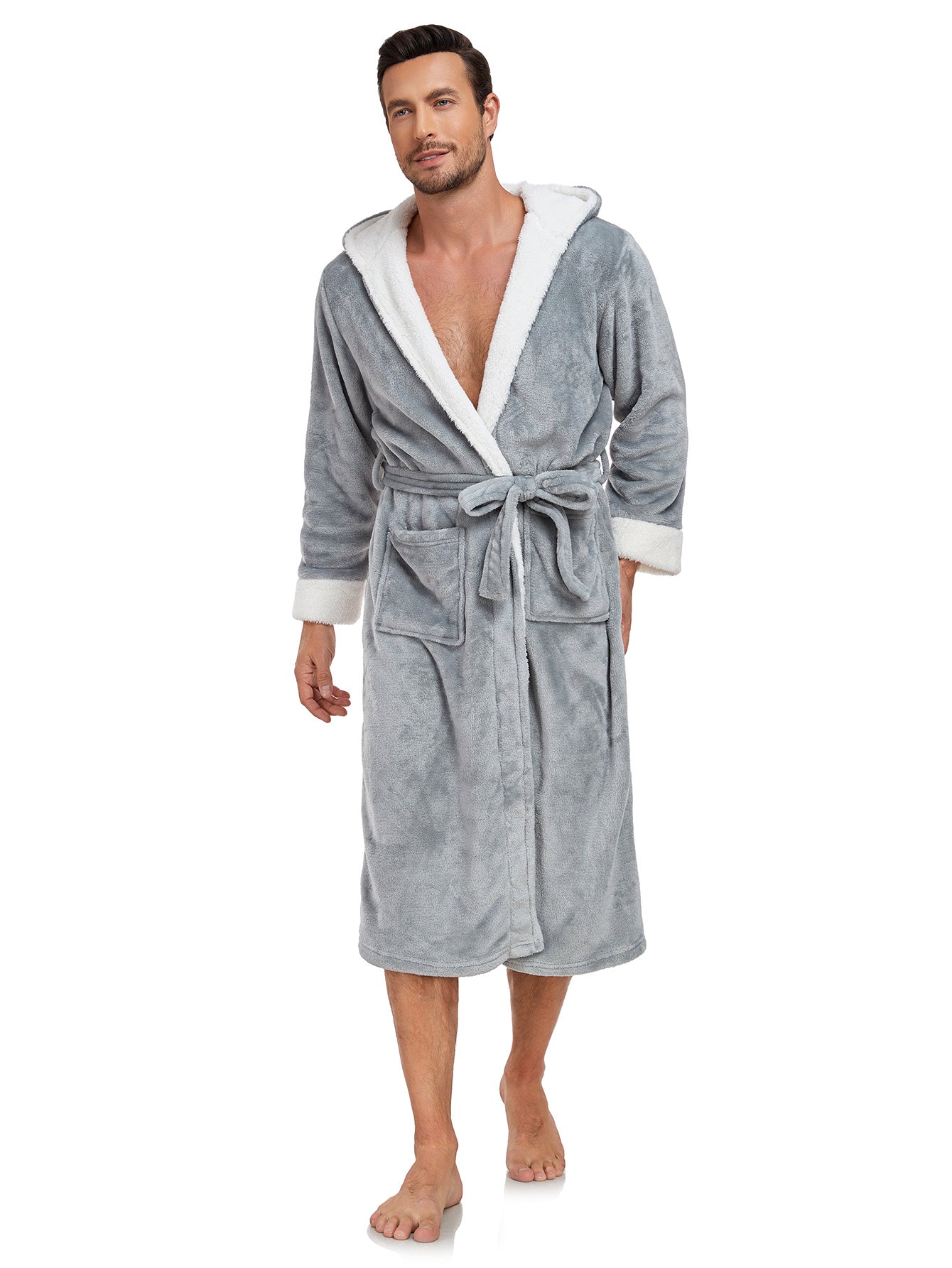 RONGTAI Ladies Long Fleece Bathrobe