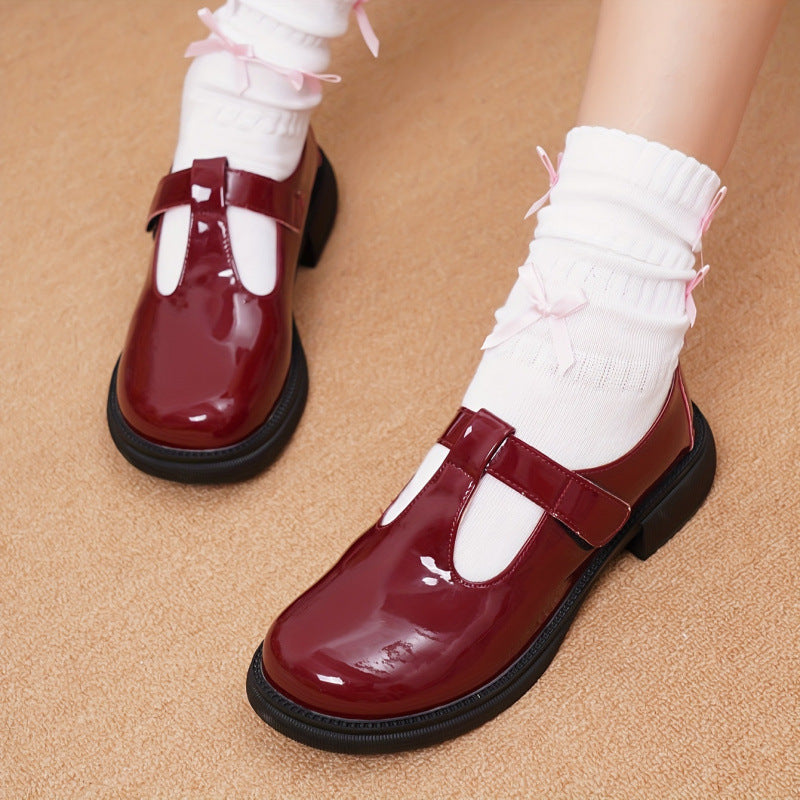 Mary Jane Flats Elegant Loafers With Round Toe Hook