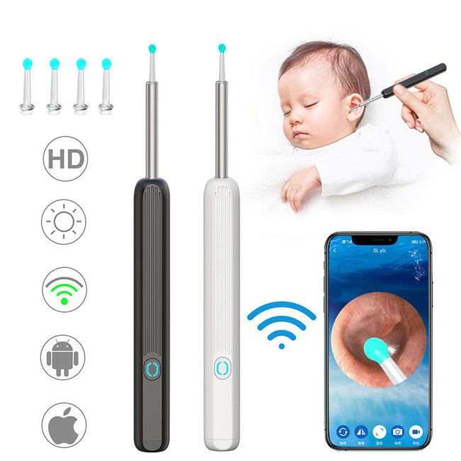 NE3 Ear Cleaner Otoscope Ear Wax Removal Tool With Camera LED Light Wireless Ear Endoscope Ear Cleaning Kit For I-phone Hover Image