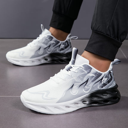 Mens Running Shoes Anti Slip Breathable Lightweight Lace Up Sneakers