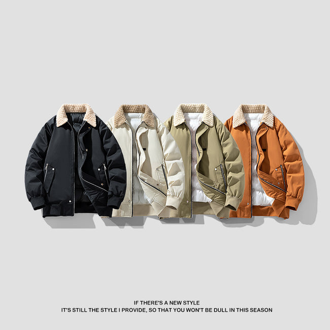 Hooded Thickened Thermal Men's Coat Hover Image