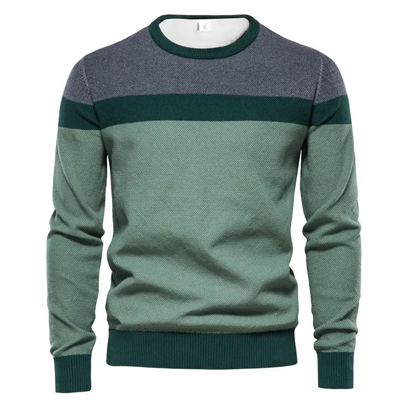 Men's Same 3d Printing Youth Striped Pullover Bottoming Shirt