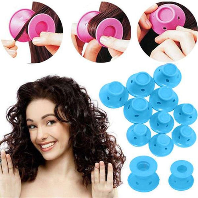 Soft Rubber Magic Hair Care Rollers Silicone Hair Curlers No Heat Hair Styling Tool Hover Image