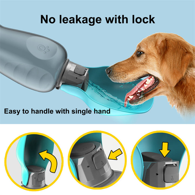 800ml Dogs Water Bottle Portable High Capacity Leakproof Pet Foldable Drinking Bowl Golden Retriever Outdoor Walking Supplies Pet Products Main Image