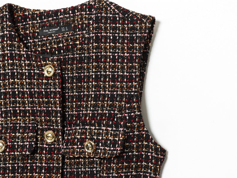 Women's Fashionable Belt Texture Top Vest