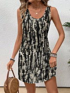 Spring And Summer New Elegant Slim Tie-dyed Printed Vest Skirt