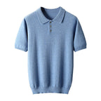 Men's Elbow-sleeved Top Polo Collar Cashmere T-shirt