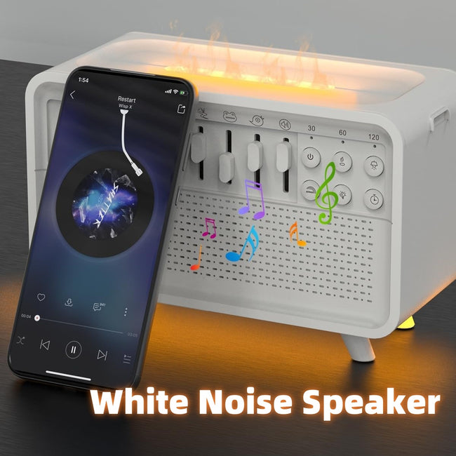 3 In 1 Bluetooth Speaker White Noise Sleep Night Light Humidifier All-in-one Machine Free Combination Of 8 Group Nature Sound Hover Image