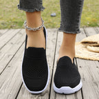 Large Size Mesh Breathable Flat Solid Color Casual Flyknit Pumps