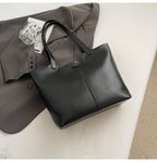 Large Capacity Casual Underarm Shoulder Bag Retro Textured Tote Bag