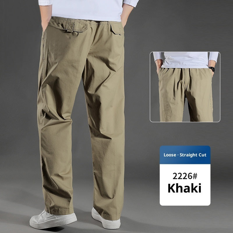 Men's Overalls Cotton Loose Casual Pants Straight Trousers