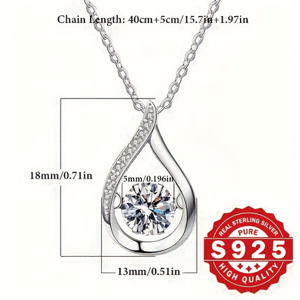 S925 Sterling Silver Pendant Necklace Cubic Zirconia