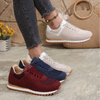Women's Canvas Round Toe Shallow Mouth Lace-up Casual Shoes