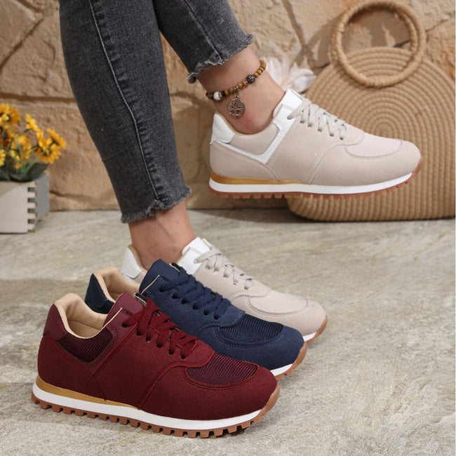 Women's Canvas Round Toe Shallow Mouth Lace-up Casual Shoes Hover Image