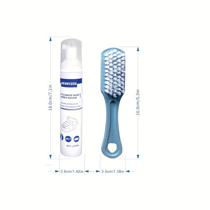 White Shoe Cleaner 100ml Foam Detergent With Brush