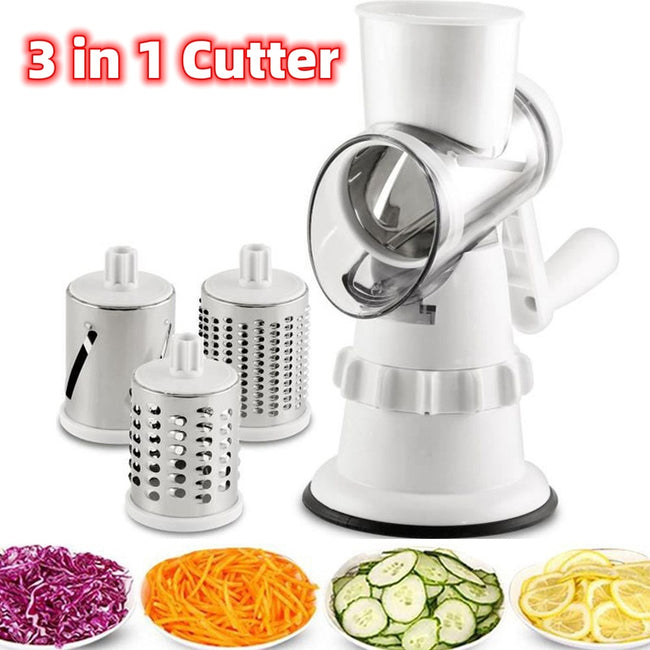 3 In 1 Vegetable Slicer Manual Kitchen Accessories Grater For Vegetable Cutter Round Chopper Mandolin Shredder Potato Home Kitchen Supplies Kitchen Gadgets Hover Image