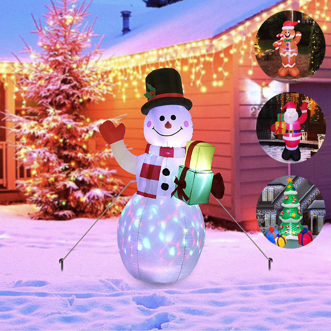 Christmas LED Lights Glowing Santa Tree Snowman Inflatable Doll Outdoor Yard Garden Decor Hover Image