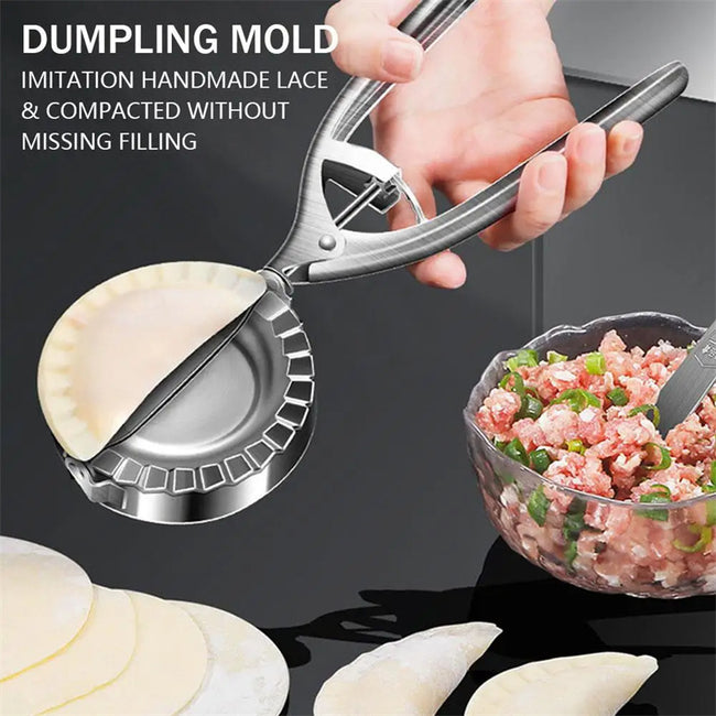 Kitchen Dumpling Mold Stainless Steel Dumpling Machine Pressing Home Baking Tool Skin Press Tool Dumpling Noodle Manual Kitchen Gadgets Hover Image