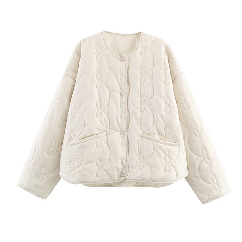 Temperament Women's Bow Quilted Coat
