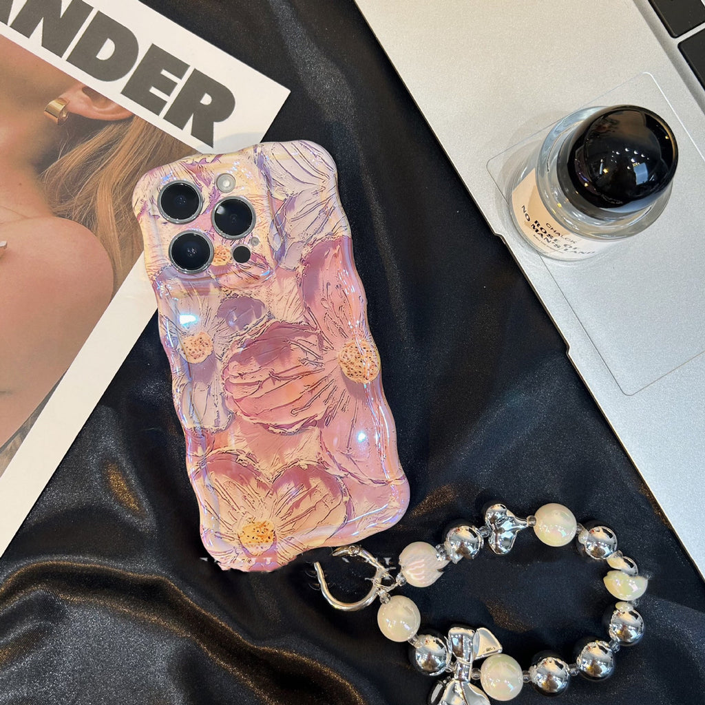 Retro Oil Painting Phone Case Blu-ray Flowers Shockproof Case For Iphone 13 12 13pro 14pro 13 Pro Max Silicone Phone Cover