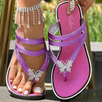 Floral Pattern Flip-Flops Comfortable Casual Summer Beach Slippers - Anklet Not Included