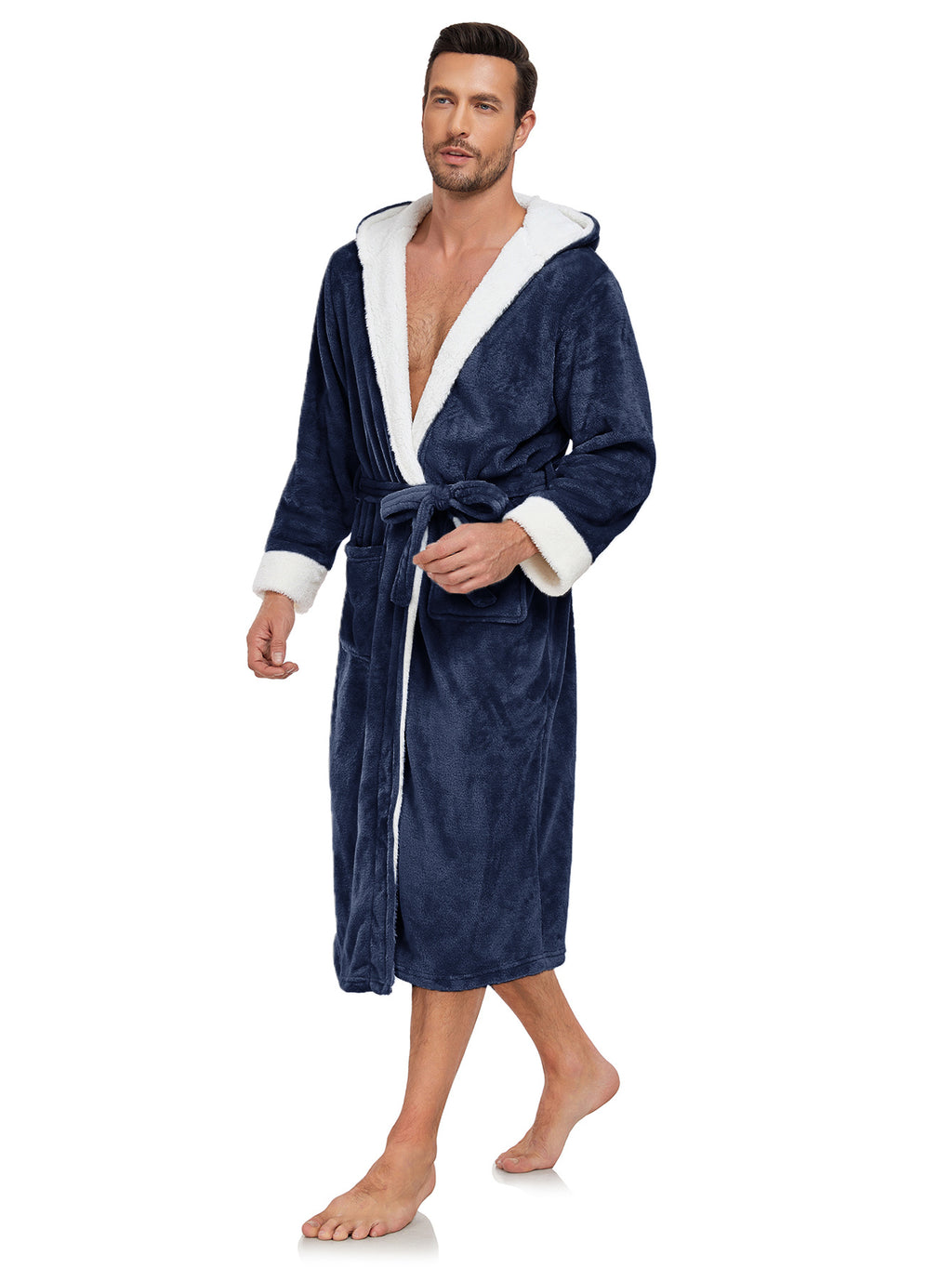 RONGTAI Ladies Long Fleece Bathrobe