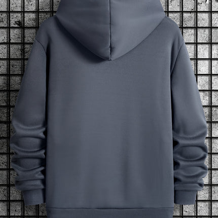 Never Give Up Print Hooded Sweatshirt Drawstring Pocket