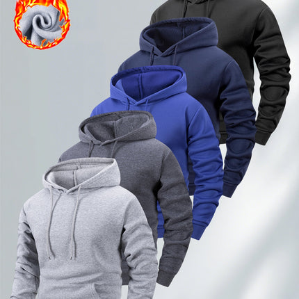 Mens Heavyweight Fleece Hooded Sweatshirts Loose Fit Pocket