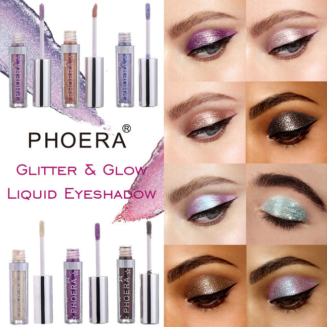 PHOERA Magnificent Metals Glitter and Glow Liquid Eyeshadow 12 Colors Hover Image