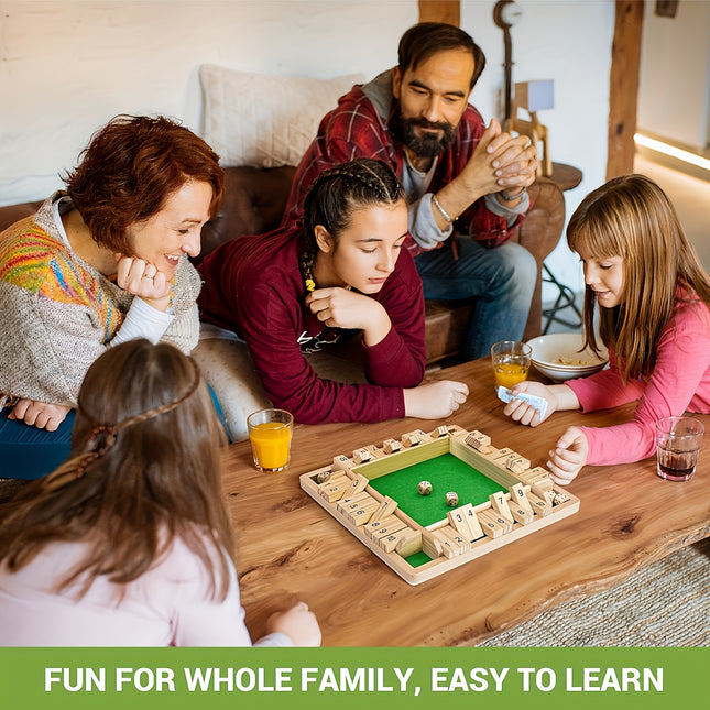 Closed Box Family Addition Game With Wooden Panels And Dice