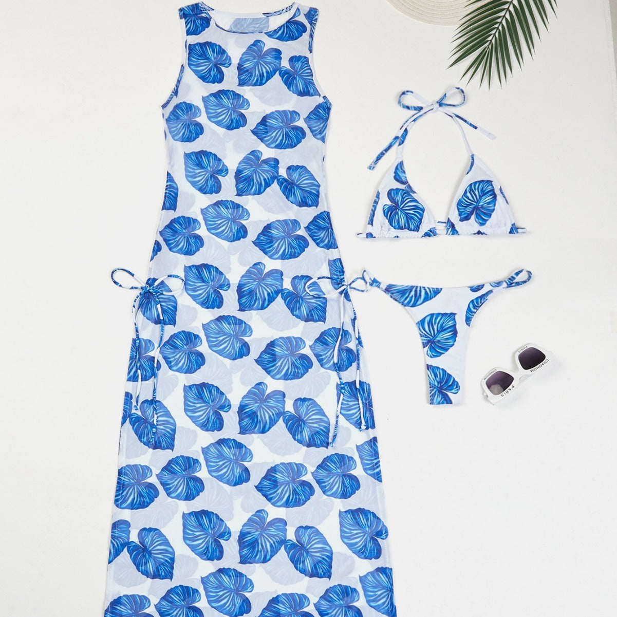 European And American Sexy Blouse Single Yarn Split Swimsuit Women's Bikini