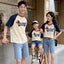 Dog Western Style Mother-daughter Matching Outfit Cotton Short Sleeve Contrast Color Korean Style