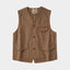 Original Kaji Retro Worn Looking Washed-out Woven Cotton Vest