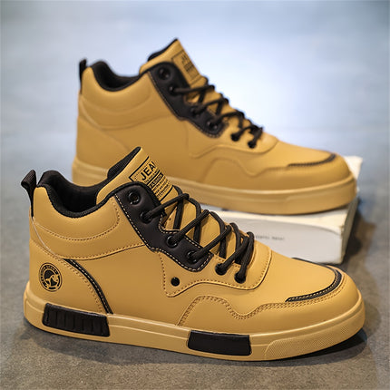 Mens High Top Casual Sneakers All Season Lace Up Shoes
