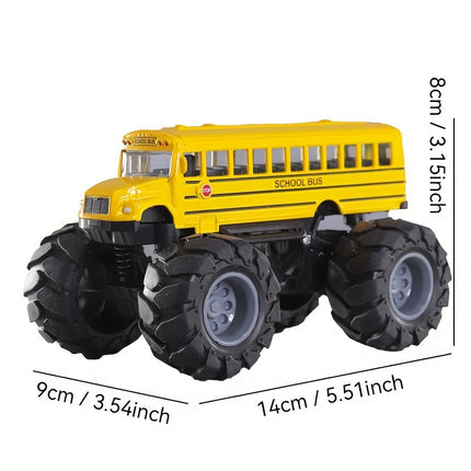 Pull Back Alloy School Bus Toy Car For Kids 3 And Up