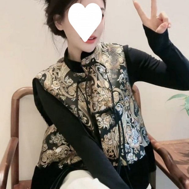 Fashion Tang Suit Retro Top Ethnic Style New Chinese Style Vest Hover Image