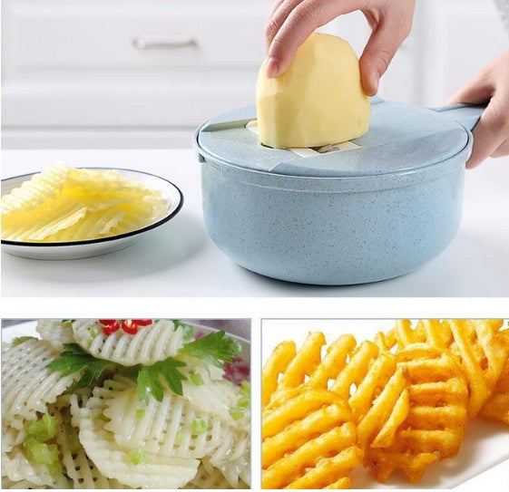 8 In 1 Mandoline Slicer Vegetable Slicer Potato Peeler Carrot Onion Grater With Strainer Vegetable Cutter Kitchen Accessories Main Image