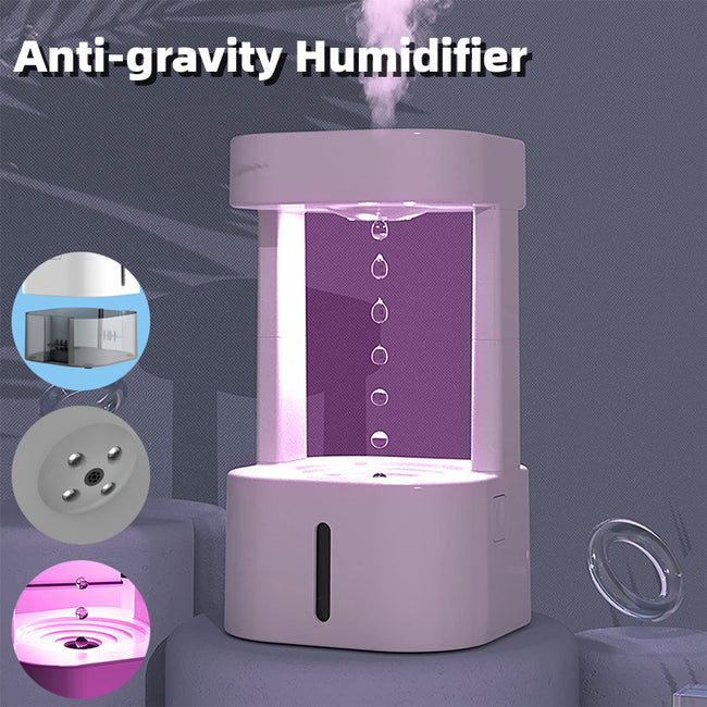 Creative Anti-gravity Water Drop Humidifier Air Conditioning Mist Spray Household Quiet Bedroom Office With 580ML Water Tank Hover Image