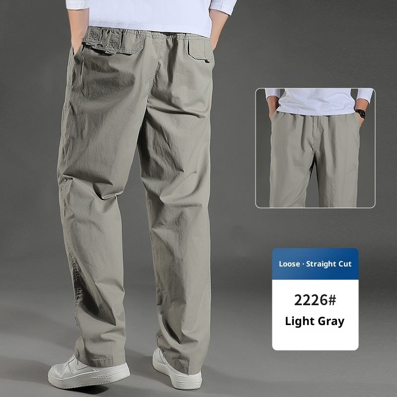 Men's Overalls Cotton Loose Casual Pants Straight Trousers